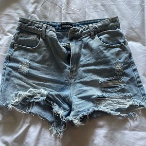 high waisted ripped shorts